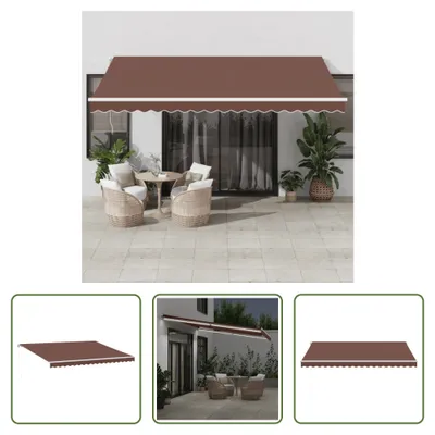 Produktbild von The Living Store Markise Manuell mit LED Braun 450x350 cm