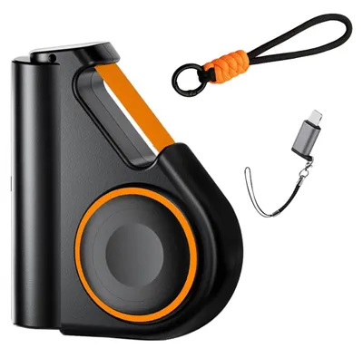 Produktbild von 5000 mAh integrierte Schnelllade-Powerbank, 22,5 W tragbares Ladegeraet mit ausziehbarem Kabel, IPX7 wasserdicht, fuer Flugzeuge zugelassen, Laden fuer Smartphones (Schwarz)