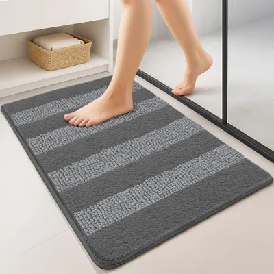 Obrázek produktu pro Protiskluzová koupelnová rohož z mikrovlákna a chenille, měkká a savá