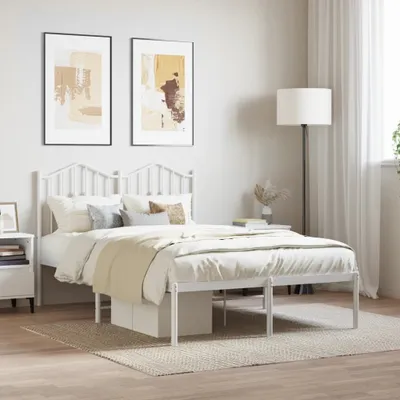 Produktbild von "2026 Promotion" Bettgestell moderne - mit Kopfteil - Metall Weiß - 120x200 cm - Polsterbett CC22731
