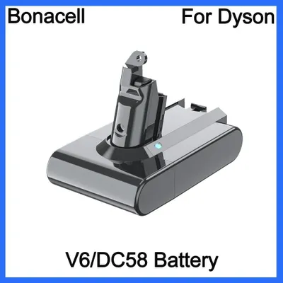 Produktbild von Für Dyson V6, Ersatzakku, 6000 mAh (6,0 Ah), gelb, kompatibel mit SV03/SV07/SV09/DC62/DC58/DC59