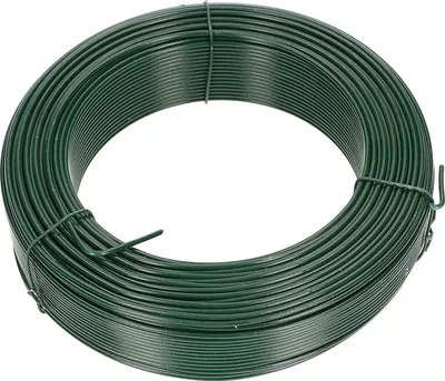 Immagine prodotto di KOTARBAU® Filo da giardino 2,00 x 100 m Rivestimento in PVC Verde Filo per piante Filo per l'artigianato Filo per legare Filo di tensione Filo per recinzioni per legare le piante Zincato