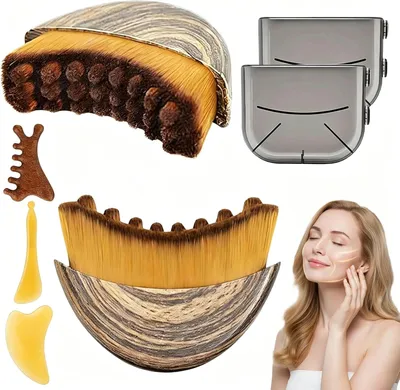 Produktbild von Gesichtsbürste Set 2 Stück, mit 3 Massagetools, für Gesicht