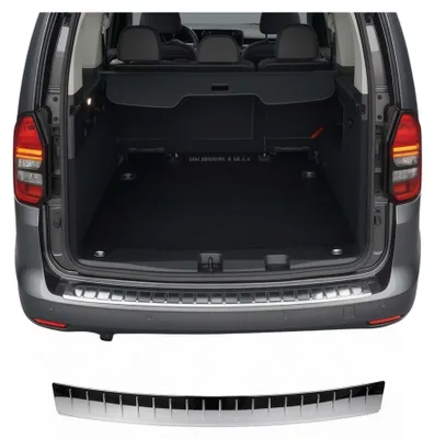 Image de Protection de Pare-Chocs Arrière pour VW Caddy V 2020-2026 Inox finition polie, Image générée par une IA