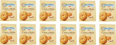 Produktbild von 12x Mulino Bianco Kekse Cuor Mela 250g Biscuits Cookies Apfel Kuchen Butterkekse