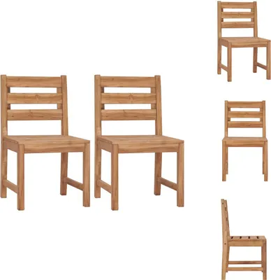 Image de vidaXL Chaises de jardin 2 pcs. Bois massif teck - Chaises de jardin