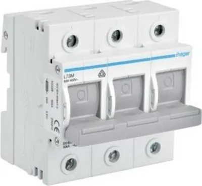 Image de Hager Unité de commutation-fusibles D02, 3 pôles, 63A L73M