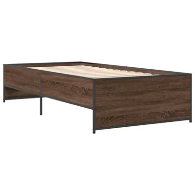 Produktbild von Bettgestell Braun Eichen-Optik 90x190 cm Holzwerkstoff Metall