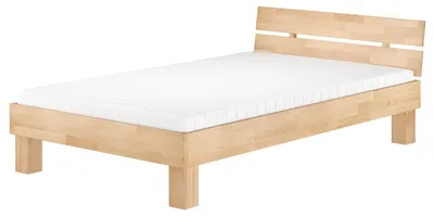Produktbild von Einzelbett Massivholz Buche 120x220 mit wählbarem Zubehör V-60.86-12-220Rollrost und Matratze inkl.