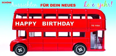 Produktbild von Geburtstag - Glückwunschkarte im Format 11,5 x 33 cm mit Umschlag
