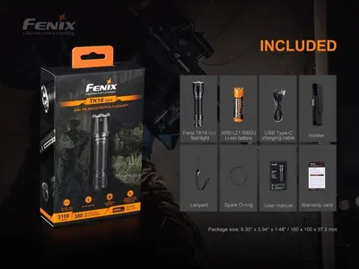 Obrázek produktu pro Fenix TK16 V2.0 - Hand-Blinklicht - Schwarz - IP68 - Krypton - 1 Lampen - 30 lm