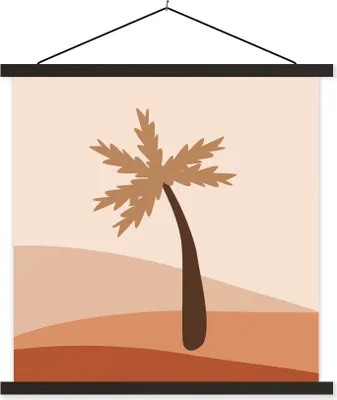 Produktbild von MuchoWow® Textilposter Sommer - Palme - Abstrakt 120x120 cm mit schwarzem Rahmen - Aufhängungsset