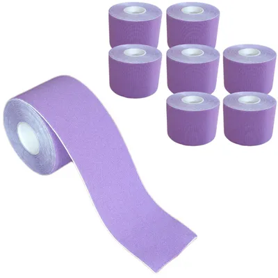 Produktbild von 8 Rollen - Tapefactory24 Getting Started Kinesiologie Tape 2,5cm x 5m - lila, Tapes Taping Klebeband Tapeverband Bandage wasserfest