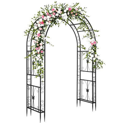 Image de ALIGHTUP Rosenbogen Pergola de jardin Arcade en métal, 206 x 40,5 x 208 cm, pour plantes grimpantes
