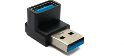 Produktbild von USB 3.0 Gen 2 Adapter Typ A Stecker zu Buchse Winkel Kabel in Schwarz