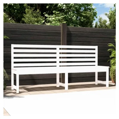 Produktbild von Gartenbank aus Kiefernholz, Weiß, 201,5 cm, Massivholz, für den Außenbereich