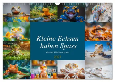 Produktbild von Kleine Echsen haben Spass (Wandkalender 2027 DIN A3 quer), CALVENDO Monatskalender