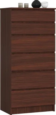 Image de Commode K60 avec 6 tiroirs en couleur venge élégante pour bureau et maison