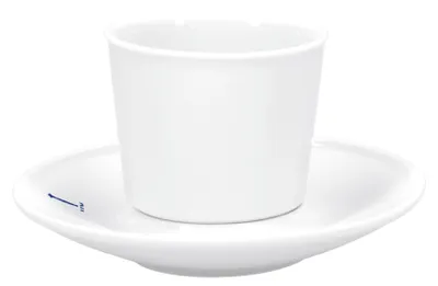 Espressotasse mit Untertasse, Porzellan, 0,08 l, handgefertigt, weiß