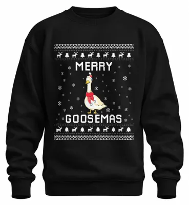 Produktbild von Merry Goosemas Weihnachtsente Gans Lustig Weihnachtsgans Sweatshirt Pullover, Schwarz, S