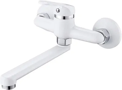 Produktbild von Küchenarmatur Wandmontage, 360° drehbarer Auslauf, Edelstahl, 15 cm, für Küche