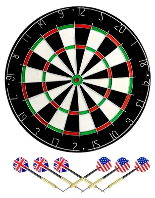 Produktbild von Bristle Sisal Dartboard mit 6 Stahl-Darts 45cm