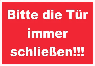 Produktbild von Schild Bitte die Tür immer schließen weiss-rot A2 (420x594mm)