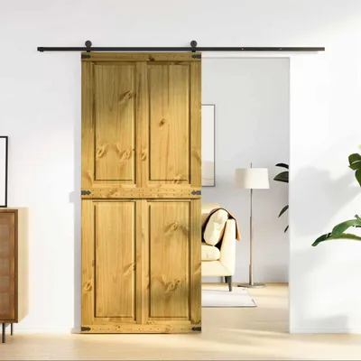 Produktbild von Möbel Scheunentür Corona Honigbraun 90 x 210 cm Massives KiefernholzZimmertüren - Zimmertüren c6663