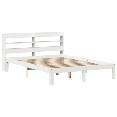 Produktbild von Bettgestell mit Kopfteil ohne Matratze Weiß 135x190 cm