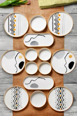 Produktbild von Hermia Concept, MCH009885, Frühstücksset (14-teilig), Mehrfarbig, 100 % KERAMIK, 25 x 11 x 3,5 cm