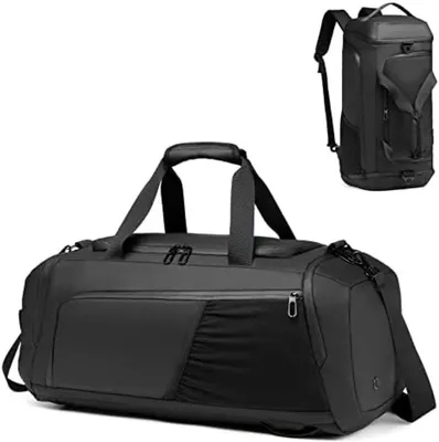 Produktbild von PolkaHome® Sporttas Reisetasche 40L – Wasserdichte Trainingstas mit Rucksackfunktion, Schuhfach und Nassfach, Schwarz