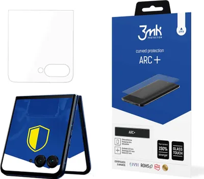 Imagen del producto de Película protectora para pantalla ARC+ de 3mk, compatible con Motorola Razr 50 (parte frontal), de 0,17 mm, con tecnología de autocuración