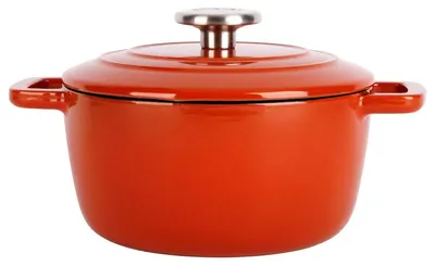 Obrázek produktu pro Hrnek z emailované litiny s pokličkou 20 cm 2,7 L rezavě hnědá Fontestic Cosy & Trendy 9967201