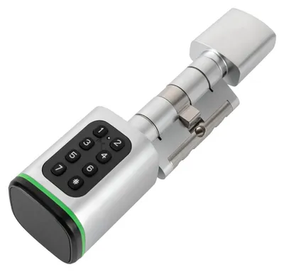 Produktbild von Elektronischer Türzylinder - Smart Lock - App-Steuerung - PIN-Code - RFID-Karte - Manuelle Entriegelung - Wasserdicht - Silber