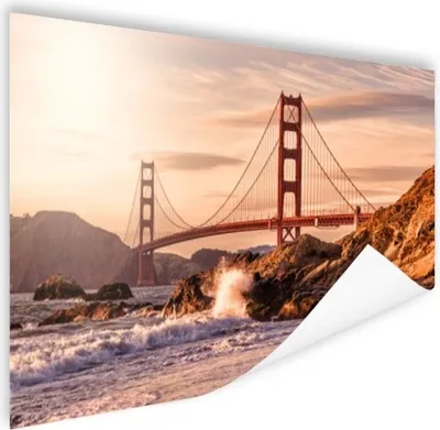 Produktbild von MuchoWow® Poster San Francisco - Brücke - Sonne 120x80 cm - Bilder
