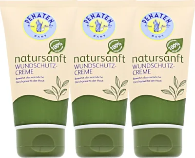 Produktbild von 3 x Penaten natursanft Wundschutzcreme je 75ml parfümfreie Baby Sheabutter Zinkoxid Bienenwachs