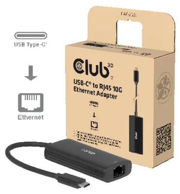 Zdjęcie produktu dla CLUB3D CAC-2531, Przewodowa, USB 3.2 Gen 1 (3.1 Gen 1) Type-C, 10000,5000,2500,1000 Mbit/s, Czarny, 10 Gbit/s, 76,5 mm