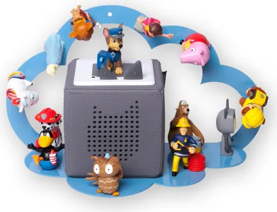 Produktbild von moin minis Wolke Blau magnetisches Regal kompatibel mit 20 Tonie Figuren und Tonie Box Wolkenregal für Kinder Hörfiguren Magnetregal