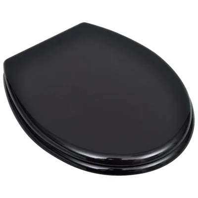 Image de vidaXL Sièges de toilette avec couvercle 2 pcs. MDF Noir