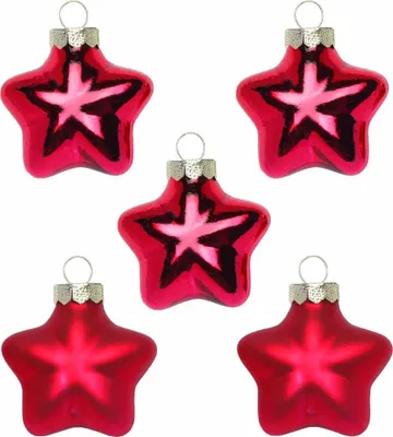 Produktbild von Christbaumschmuck Sterne 4cm Glas 8 Stück - Ochsenblut