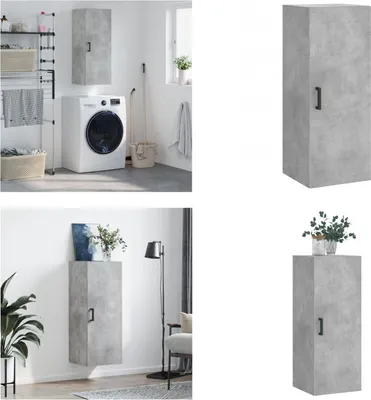 Produktbild von vidaXL Wandschrank Betongrau 34,5x34x90 cm - Wandschrank - Wandschränke - Schrank - Lagerschrank