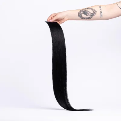 Image de Extensions adhésives chaarmant Ultra Slim en cheveux naturels 55 cm 50 g – Extension de cheveux n° 1 Noir
