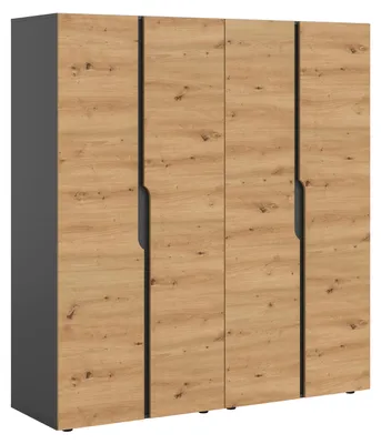 Produktbild von xonox.home Kleiderschrankkombination Anga anthrazit/ Artisan Eiche Nachbildung B/H/T: 160x180x51 cm