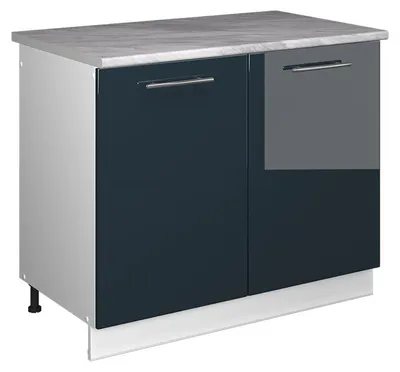Obrázok produktu pre Spodná skrinka pod drez Vicco Fame-Line Tmavo modrá vysoký lesk/biely 100 cm, AP Marble, Model 61916