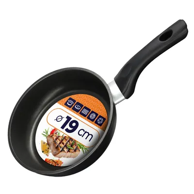 Produktbild von KADAX Bratpfanne "Garsas", Pfanne mit Antihaftbeschichtung, Pfanne mit Kunststoffgriff, 18 cm, Schwarz