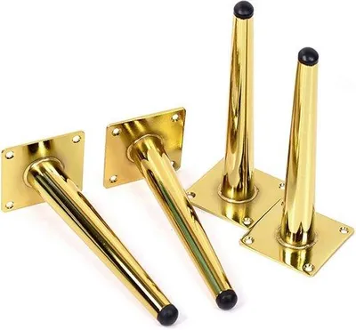 Image de Jeu de pieds de meubles Famanu – Hauteur : 20 cm – Finition dorée