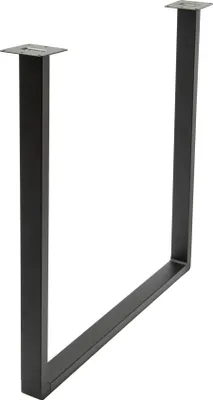 Produktbild von WAGNER Möbelbein U-RAHMEN - Ø 50 x 720 x 700 mm, 2 Anschraubplatten, Aufnahme QuickClick Gleiter, Stahl schwarz - 12501301