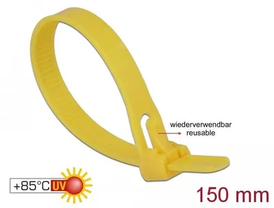 Immagine prodotto di Fascette DeLOCK riutilizzabili L 150 ye | L 150 x L 7,5 mm