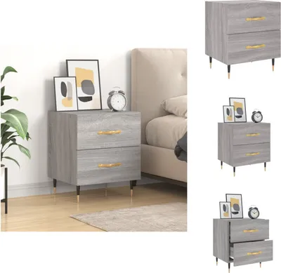 Immagine prodotto di vidaXL Comodino grigio Sonoma 40x35x47,5 cm in legno - Comodini