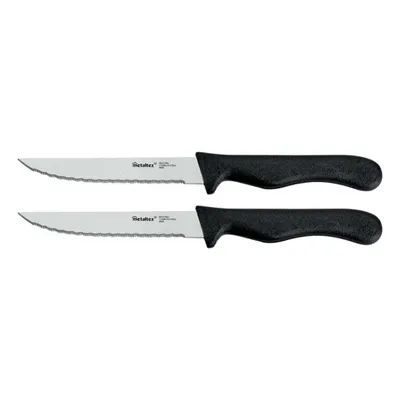 Immagine prodotto di metaltex 258134038 metaltex Coltello da bistecca/da pomodoro Basic, nero, set da 2 pezzi